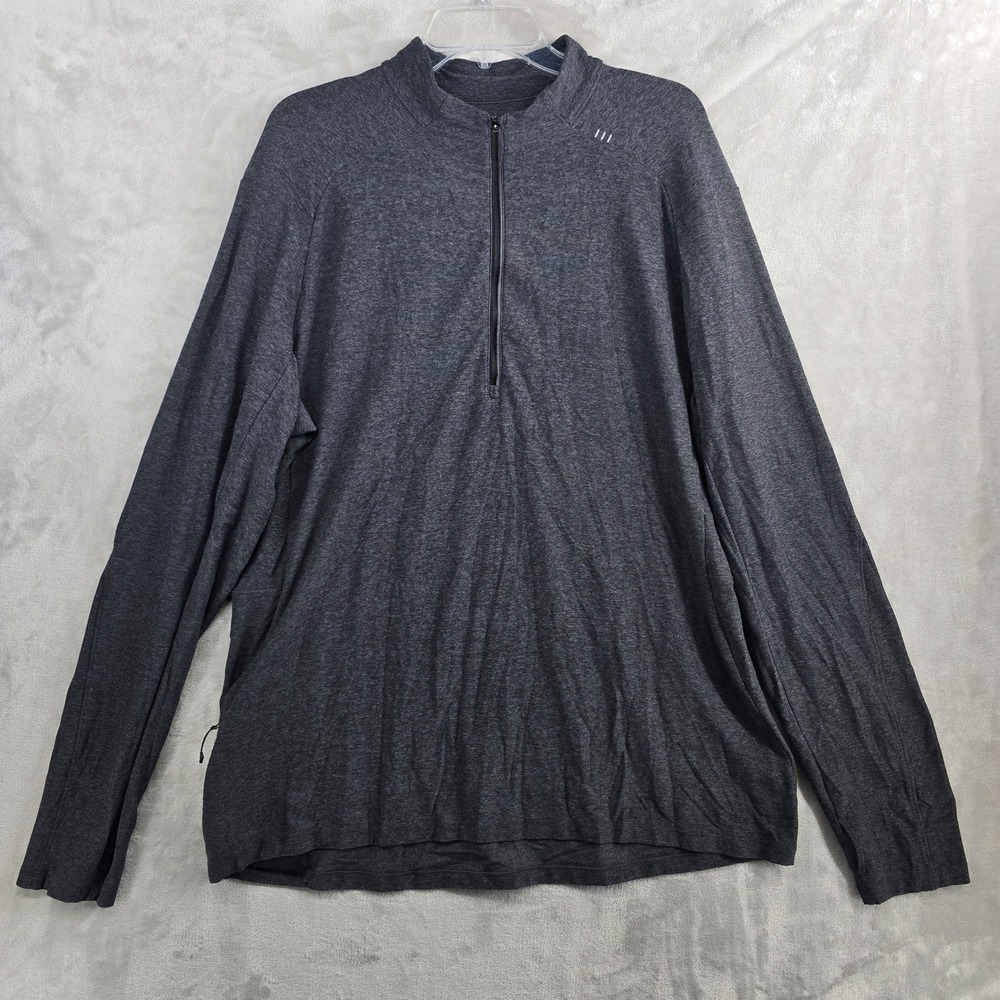 Lululemon Surge Warm Half-Zip 2XL Heathered Graphite Grey /‎ Black